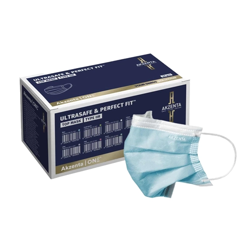 AKZENTA MONDMASKERS ULTRASAFE PERFECTFIT BLAUW MET ELASTIEK TYPE IIR (50st)