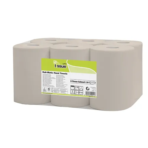 MTS E-TISSUE HANDDOEKROL MINI MATIC 20cm 2-LAAGS WIT 130mtr x 20cm (6st) 127315