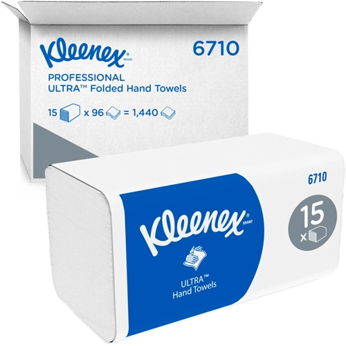 KIMBERLY CLARK 3-LAAGS ULTRA PAPIER GEVOUWEN HANDDOEK 31,8x21,5cm NR.6710 (15x96vel)