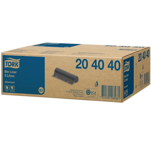 TORK BIN LINER AFVALZAKKEN MINI 5ltr ZWART NR.204040 (20x50st)