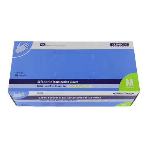 KLINION SENSITIVE NITRILE HANDSCHOENEN INDIGO BLAUW MEDIUM (150st)