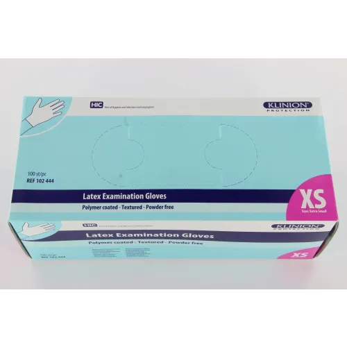 KLINION PROTECTION COATED LATEX HANDSCHOENEN POEDERVRIJ WIT EXTRA-SMALL (100st)