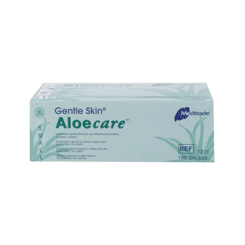 ALOECARE HANDSCHOENEN LATEX POEDERVRIJ SMALL GROEN (100st)