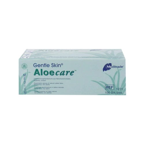 ALOECARE HANDSCHOENEN LATEX POEDERVRIJ MEDIUM GROEN (100st)