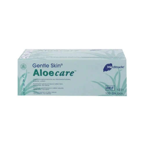 ALOECARE HANDSCHOENEN LATEX POEDERVRIJ LARGE GROEN (100st)