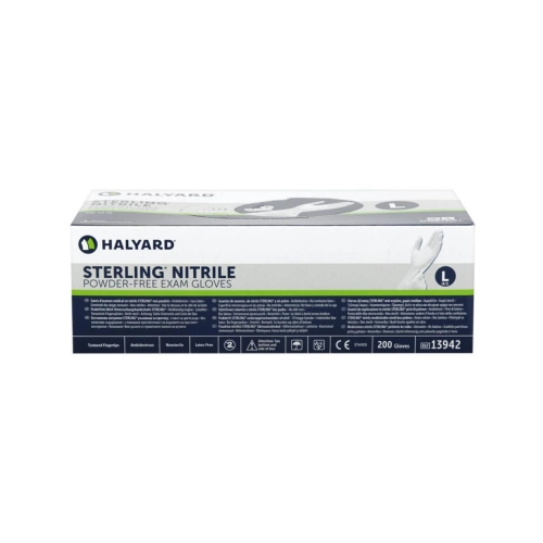 HALYARD HANDSCHOENEN STERLING NITRILE POEDERVRIJ LARGE GRIJS (200st)