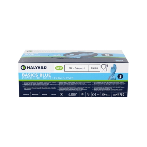 HALYARD NITRILE BASICS HANDSCHOEN BLAUW SMALL (200st) REF 44750