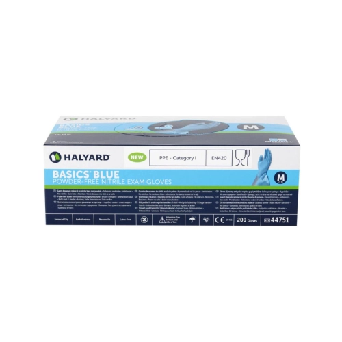 HALYARD NITRILE BASICS HANDSCHOEN BLAUW MEDIUM (200st) REF 44751