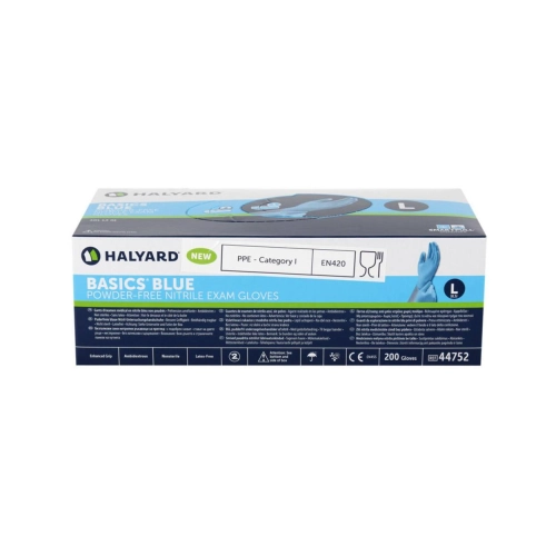 HALYARD NITRILE BASICS HANDSCHOEN BLAUW LARGE (200st) REF 44752