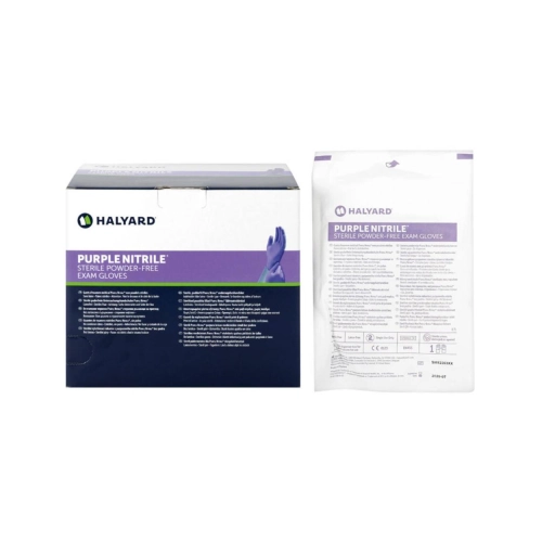 HALYARD HANDSCHOENEN PURPLE NITRILE POEDERVRIJ STERIEL LARGE (50st)