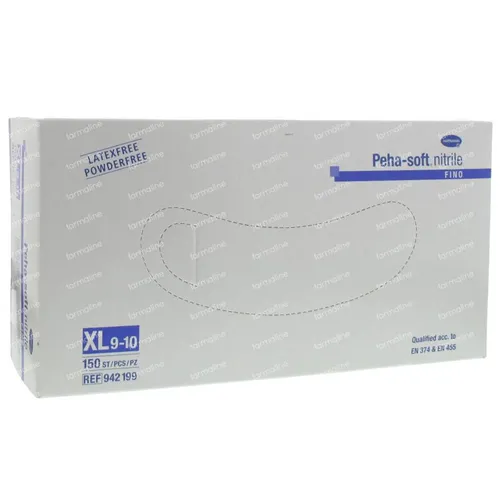 HARTMANN PEHA SOFT NITRILE FINO HANDSCHOENEN POEDERVRIJ EXTRA-LARGE BLAUW (90st)