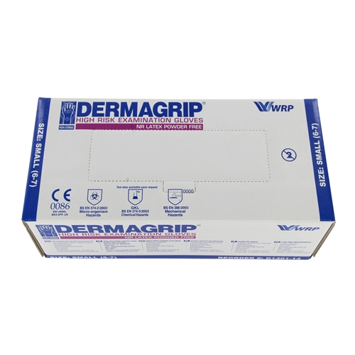 MEDICA DERMAGRIP HANDSCHOENEN LATEX POEDERVRIJ HIGH RISK SMALL (50st)