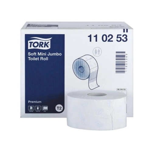 TORK PREMIUM TOILETPAPIER MINI JUMBO ROL 9,7cm T2-SYSTEEM NR.110253 (12x170m)