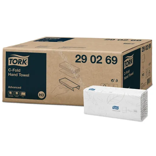TORK HANDDOEKEN C-GEVOUWEN 2-LAAGS ADVANCED H3 WIT REF 290269 (20x96st)