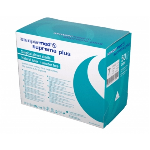 SEMPERMED SUPREME PLUS OK HANDSCHOENEN LATEX POEDERVRIJ STERIEL MAAT 5,5 WIT (50pr)