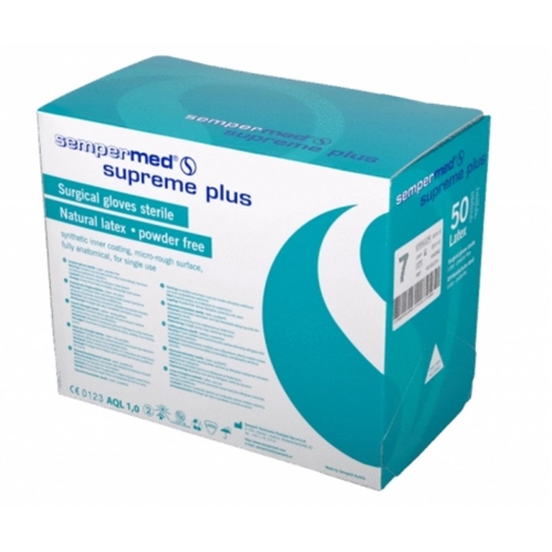 SEMPERMED SUPREME PLUS OK HANDSCHOENEN LATEX POEDERVRIJ STERIEL MAAT 8 WIT (50pr)