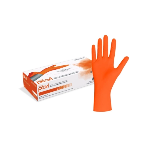 FHS HANDSCHOENEN POEDERVRIJ NITRILE ORANGE PEARL LARGE (ORANJE/100st)