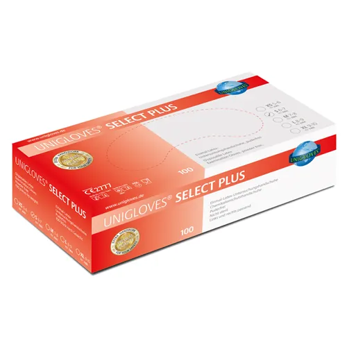 FHS SELECT PLUS HANDSCHOENEN POEDERVRIJ LATEX SMALL WIT (100st)