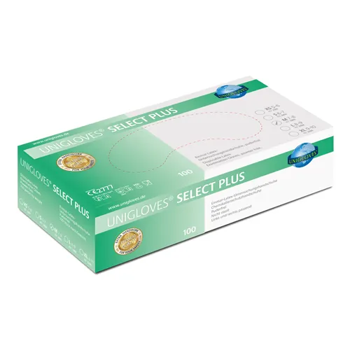 FHS SELECT PLUS HANDSCHOENEN POEDERVRIJ LATEX MEDIUM WIT (100st)