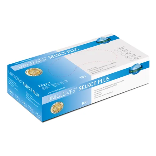 FHS SELECT PLUS HANDSCHOENEN POEDERVRIJ LATEX LARGE WIT (100st)