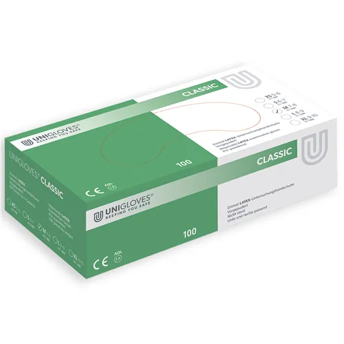 FHS CLASSIC HANDSCHOENEN GEPOEDERD LATEX EXTRA-LARGE WIT (100st)