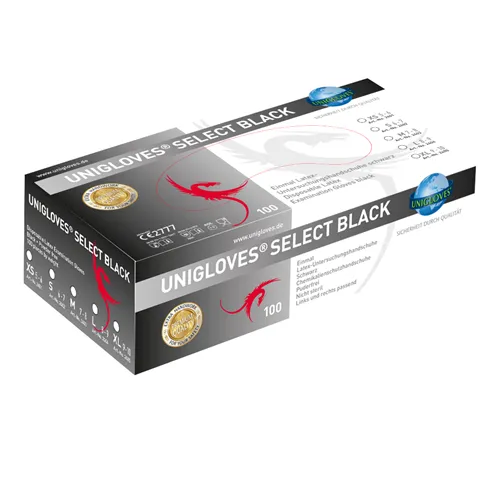 FHS SELECT BLACK HANDSCHOENEN POEDERVRIJ LATEX SMALL ZWART (100st)