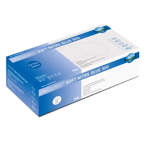 FHS HANDSCHOENEN POEDERVRIJ SOFT NITRILE BLUE 300 XX-LARGE (100st)