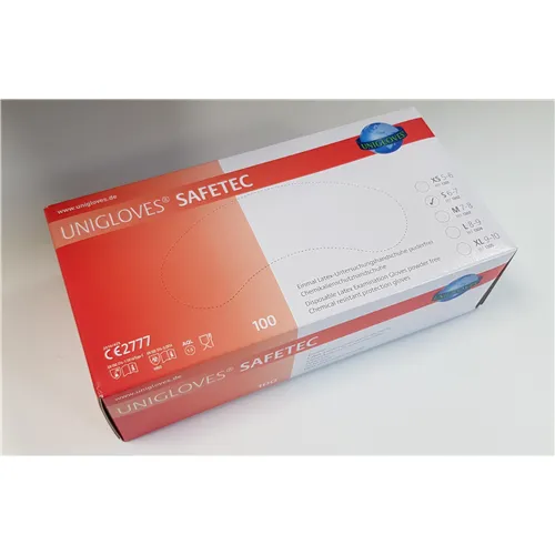 UNIGLOVES SAFETEC HANDSCHOENEN POEDERVRIJ LATEX SMALL WIT (100st)