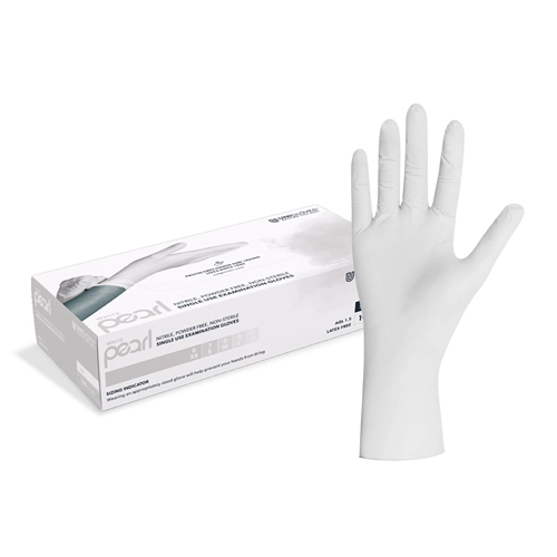 FHS HANDSCHOENEN POEDERVRIJ NITRILE WHITE PEARL MEDIUM (WIT/100st)