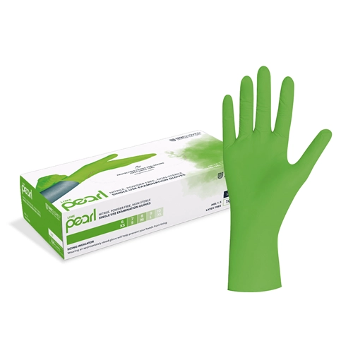FHS HANDSCHOENEN POEDERVRIJ NITRILE GREEN PEARL EXTRA LARGE (GROEN/100st) GP0045