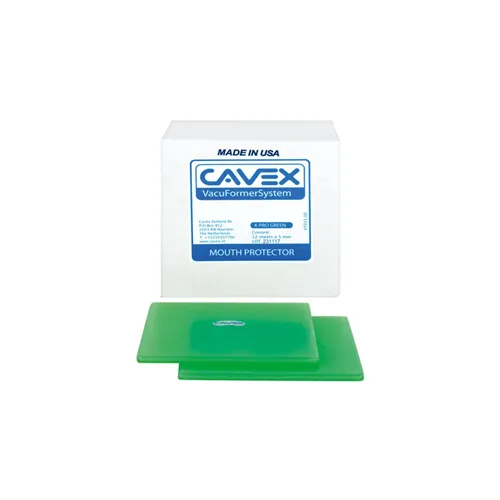 CAVEX VACUFORMER MOUTH PROTECTOR SHEETS X-PRO GREEN 5x127x127mm (12st)