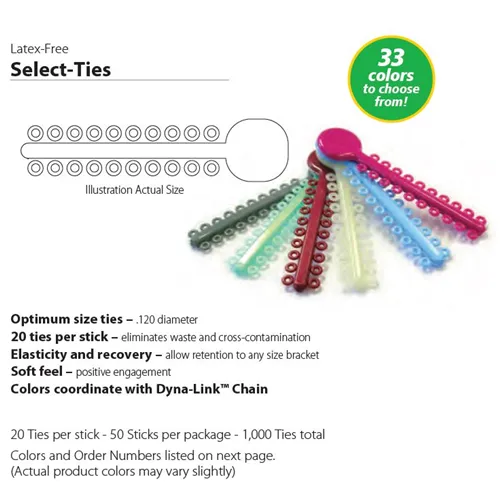 G&H SELECT-TIE ELASTOMERIC INBIND TIES TURQUOISE 50x20 (1000st) OCSLTQ