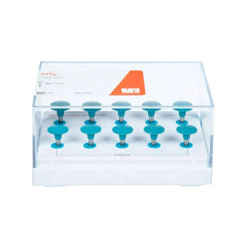 ULTRADENT JIFFY POLIJSTSCHIJFJES HISHINE BLAUW NR.UP-7018 (10st)