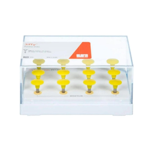 ULTRADENT JIFFY POLIJSTSCHIJFJES MEDIUM GEEL NR. 7016 (12st)