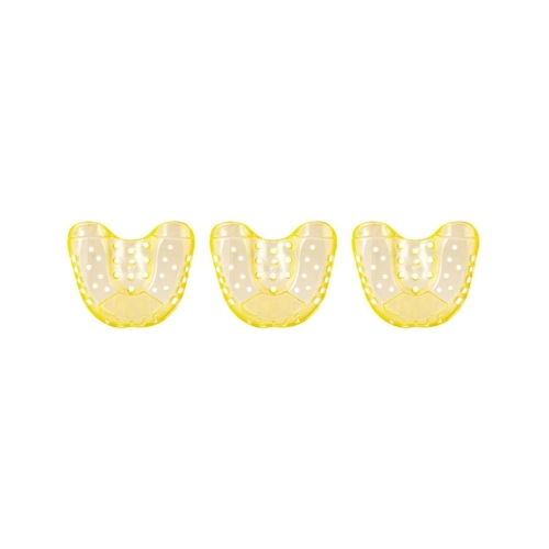 DENTSPLY POLY-TRAY AFDRUKLEPELS PLASTIC GEPERFOREERD BETAND BOVEN GEEL NR.2 LARGE (25st)