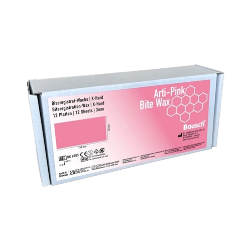 BAUSCH ARTI-PINK X-HARD BEETREGISTRATIE WAX 80x150mm (12st) REF BK 6003