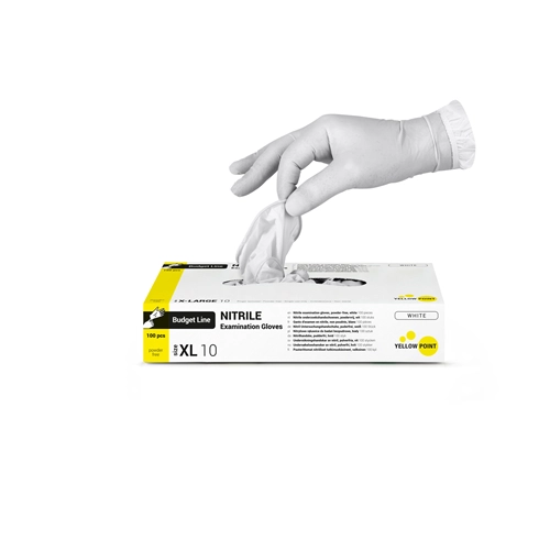 YELLOW POINT BUDGET LINE HANDSCHOENEN NITRILE POEDERVRIJ WIT EXTRA LARGE (100st)