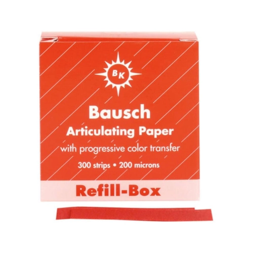 BAUSCH ARTIKULATIEPAPIER BK1002 200µ ROOD (52x18mm/300 strips)