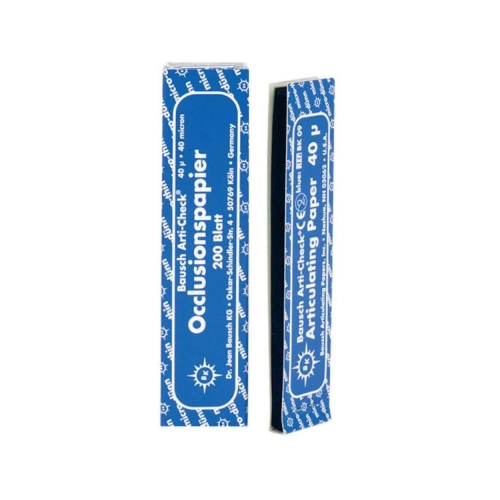 BAUSCH ARTIKULATIEPAPIER BK09 40µ BLAUW (104x20mm/200 strips)