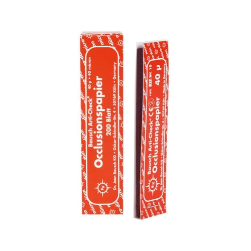 BAUSCH ARTIKULATIEPAPIER BK10 40µ ROOD (104x20mm/200 strips)