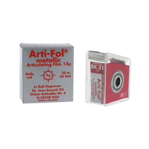 BAUSCH ARTIKULATIEFOLIE ARTIFOL BK31 ROOD 22mm 12 MICRON OP ROL IN DISPENSER (20mtr)