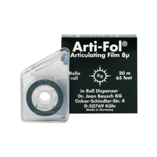 BAUSCH ARTIKULATIEPAPIER BK20 8µ ZWART OP ROL IN DISPENSER (22mm/20mtr)