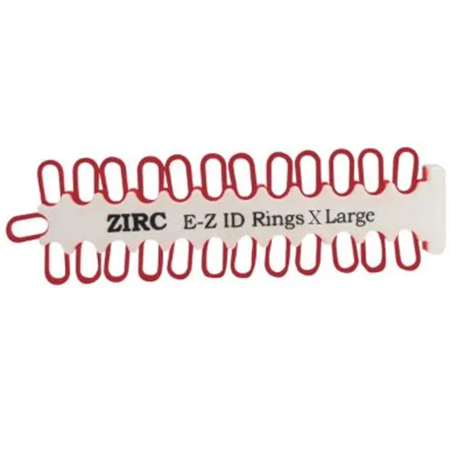ZIRC E-Z ID CODE-RINGEN X-LARGE ROOD (25st)