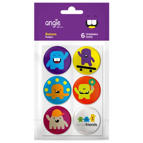 ANGELUS ANGIE DENTAL FRIENDS BUTTONS speelgoed (6st)