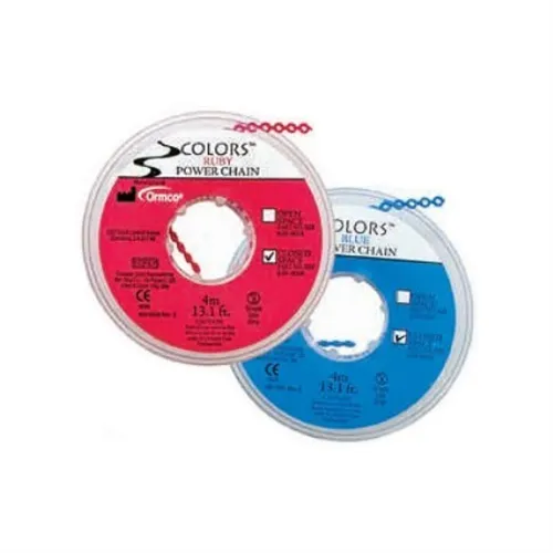 ORMCO COLORED CLOSED POWERCHAIN BLAUW (4mtr)
