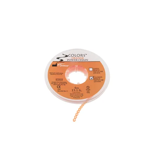 ORMCO COLORED CLOSED POWERCHAIN ORANJE (4mtr)