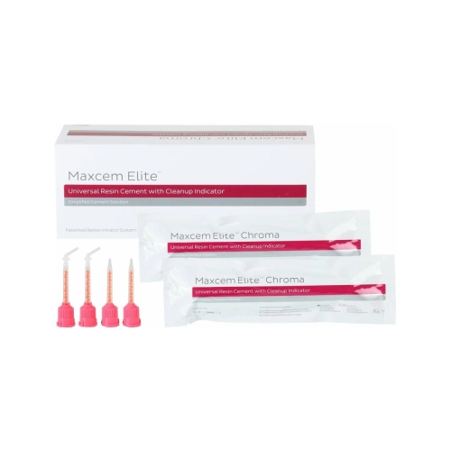 KERR MAXCEM ELITE CHROMA CLEAR REFILL (2x5g Syringes, 8x Automix Tips (Regular) 8x Automix Tips (Wide), 8x Intraoral Tips, Technique Guide)