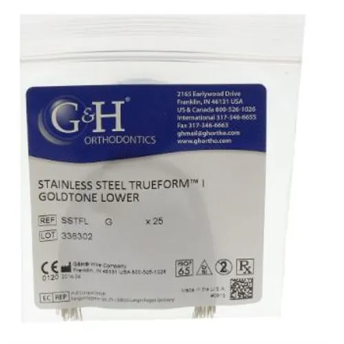 G&H S.S.TRUEFORM GOLD TONE .016X.016 LOW. (25st)