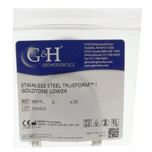 G&H S.S.TRUEFORM GOLD TONE .016X.022 UP. (25st)