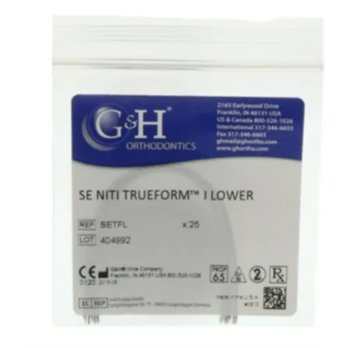 G&H NITI TRUEFORM I .018x018 SE NiTi LOWER SETFL1818 (25st)